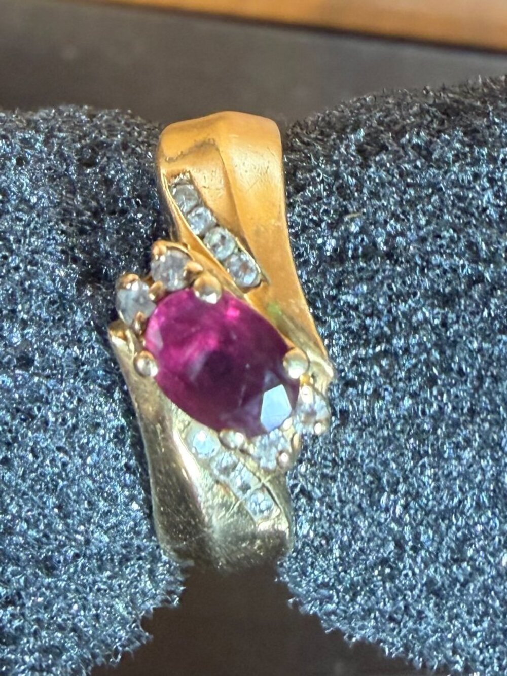 14K Yellow Gold Ruby and Diamond Ring Sz 7 w/ 10K Gold Ruby Pendant -Anniversary - Picture 3 of 14
